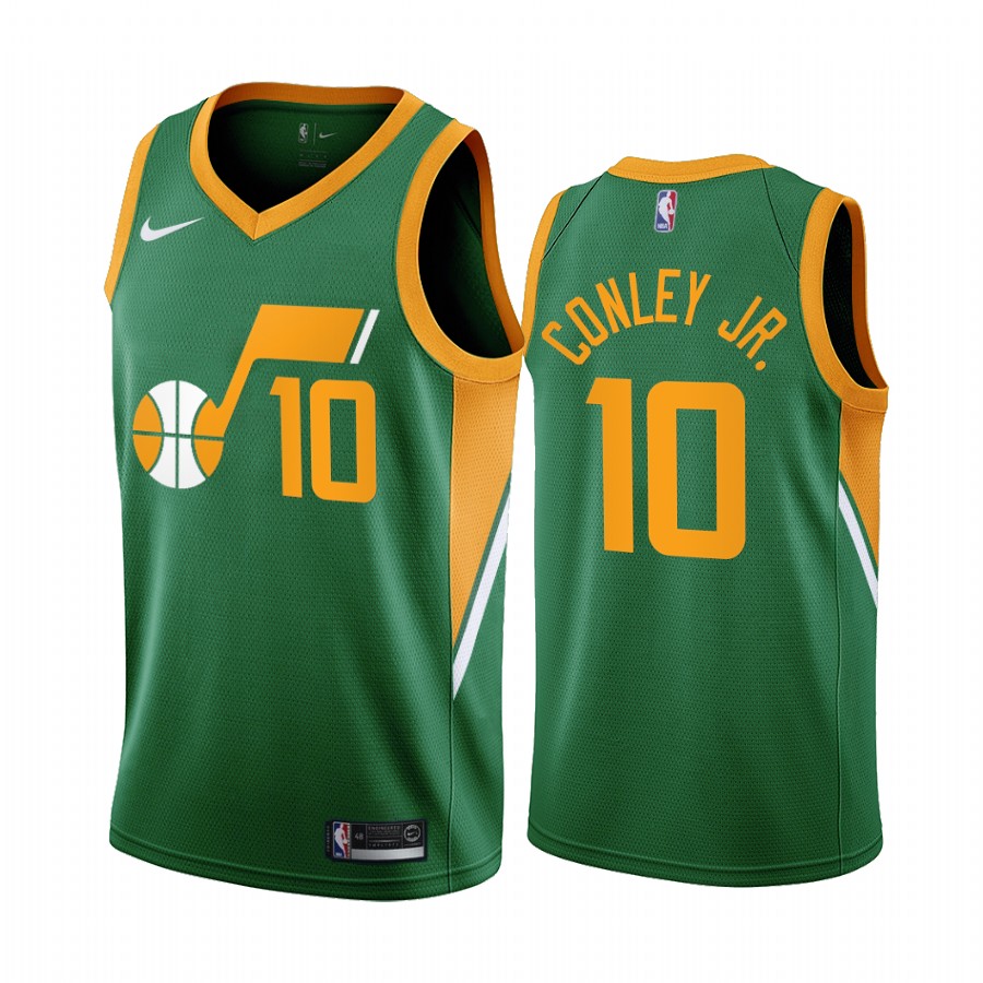 Personalized Utah Jazz #10 Mike Conley Green NBA Swingman 2020-21 Earned Edition Jersey