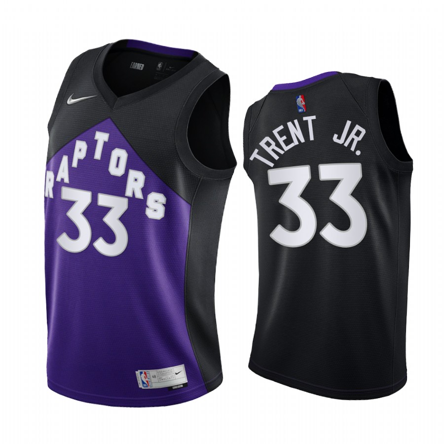 Personalized Toronto Raptors #33 Gary Trent Jr. Purple NBA Swingman 2020-21 Earned Edition Jersey