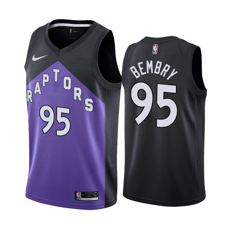 Personalized Toronto Raptors #95 DeAndre’ Bembry Purple NBA Swingman 2020-21 Earned Edition Jersey