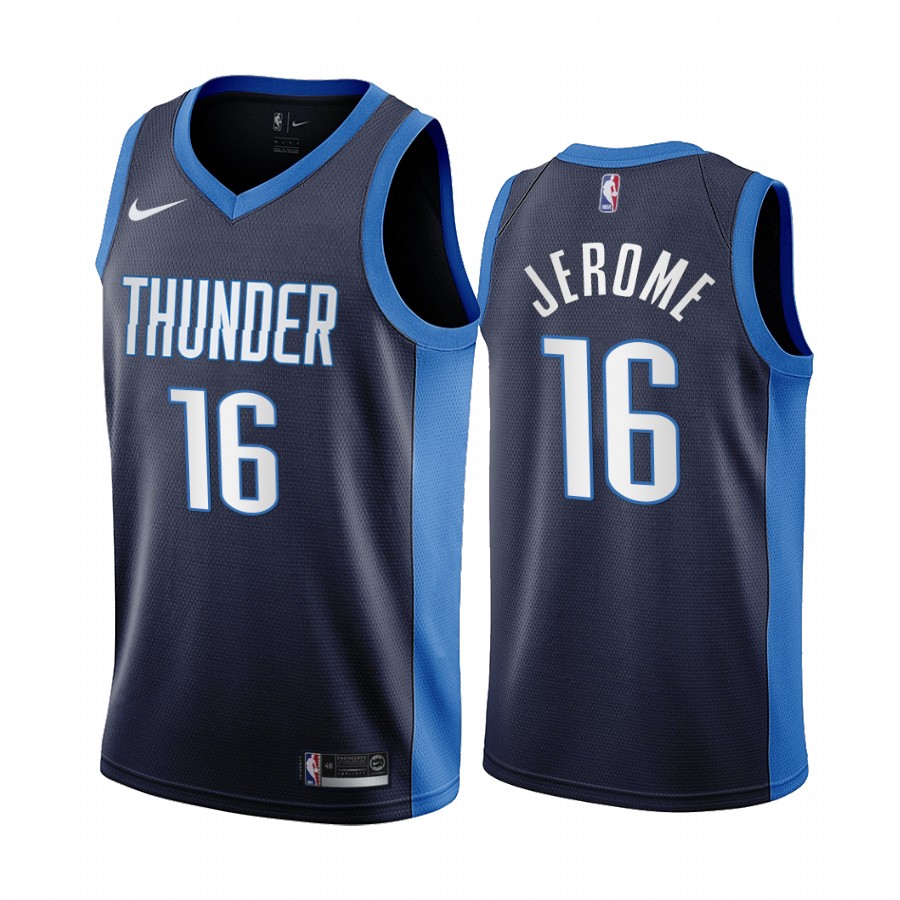 Personalized Oklahoma City Thunder #16 Ty Jerome Navy NBA Swingman 2020-21 Earned Edition Jersey
