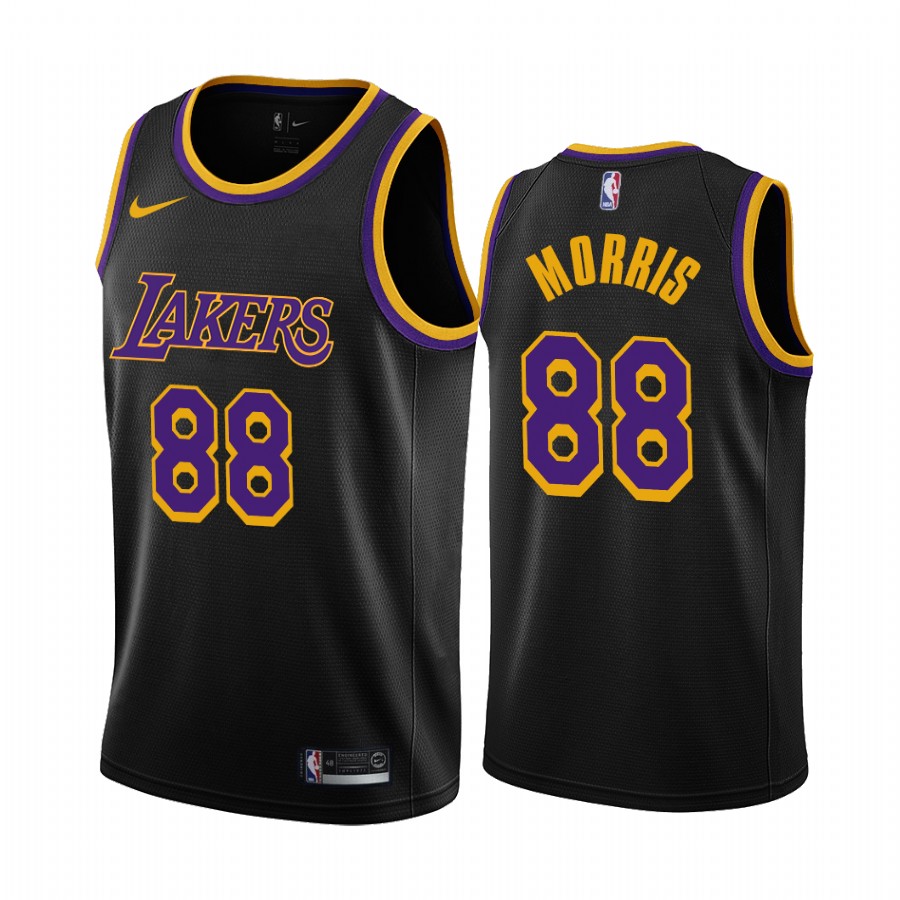 Personalized Los Angeles Lakers #88 Markieff Morris Black NBA Swingman 2020-21 Earned Edition Jersey