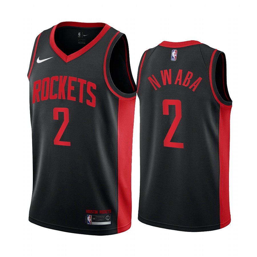 Personalized Houston Rockets #2 David Nwaba Black NBA Swingman 2020-21 Earned Edition Jersey