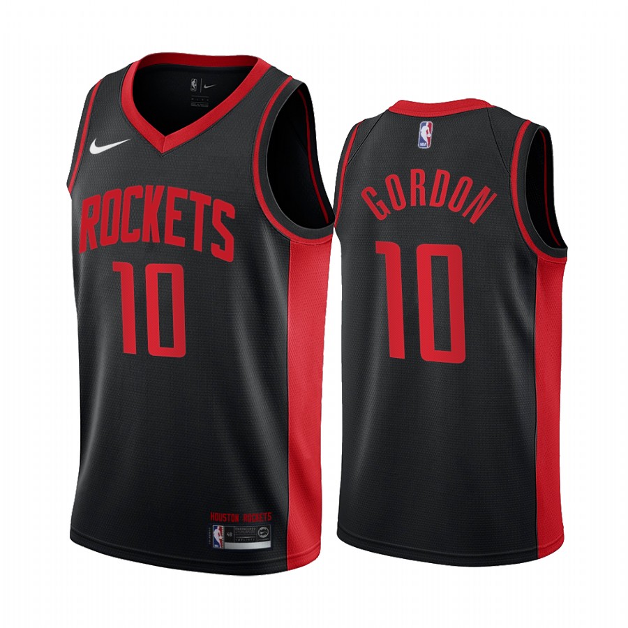 Personalized Houston Rockets #10 Eric Gordon Black NBA Swingman 2020-21 Earned Edition Jersey