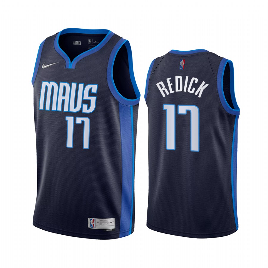 Personalized Dallas Mavericks #17 JJ Redick Navy NBA Swingman 2020-21 Earned Edition Jersey