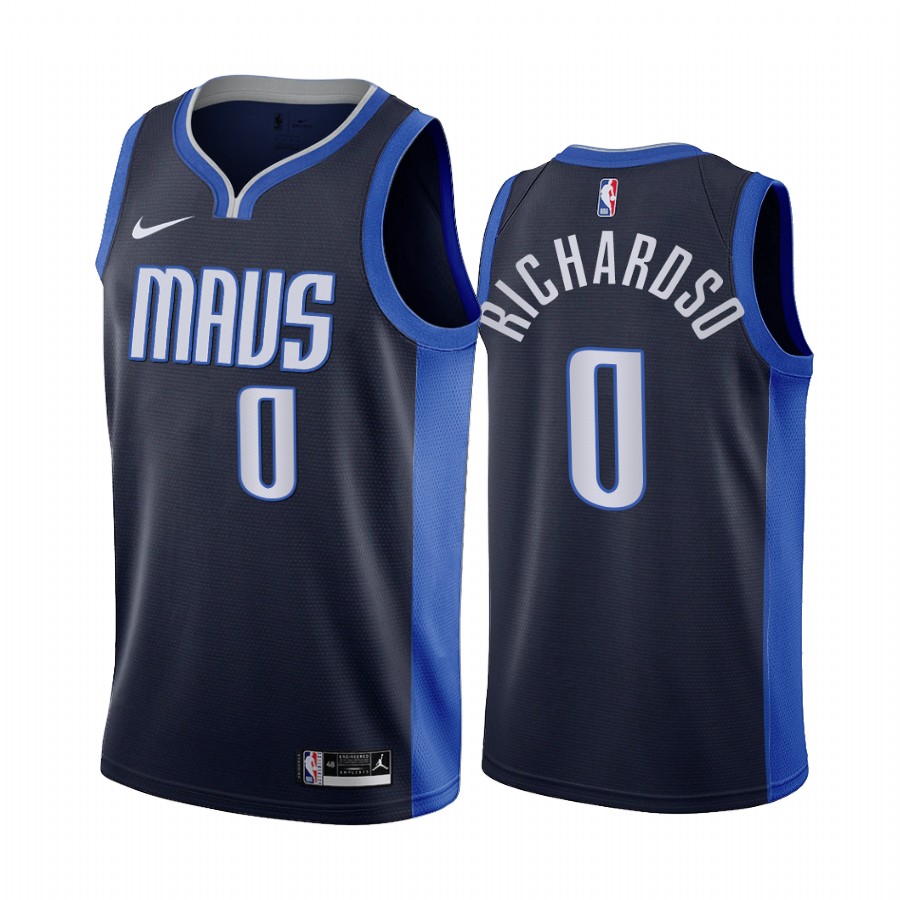 Personalized Dallas Mavericks #0 Josh Richardson Navy NBA Swingman 2020-21 Earned Edition Jersey