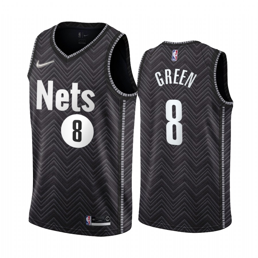 Personalized Brooklyn Nets #8 Jeff Green Black NBA Swingman 2020-21 Earned Edition Jersey