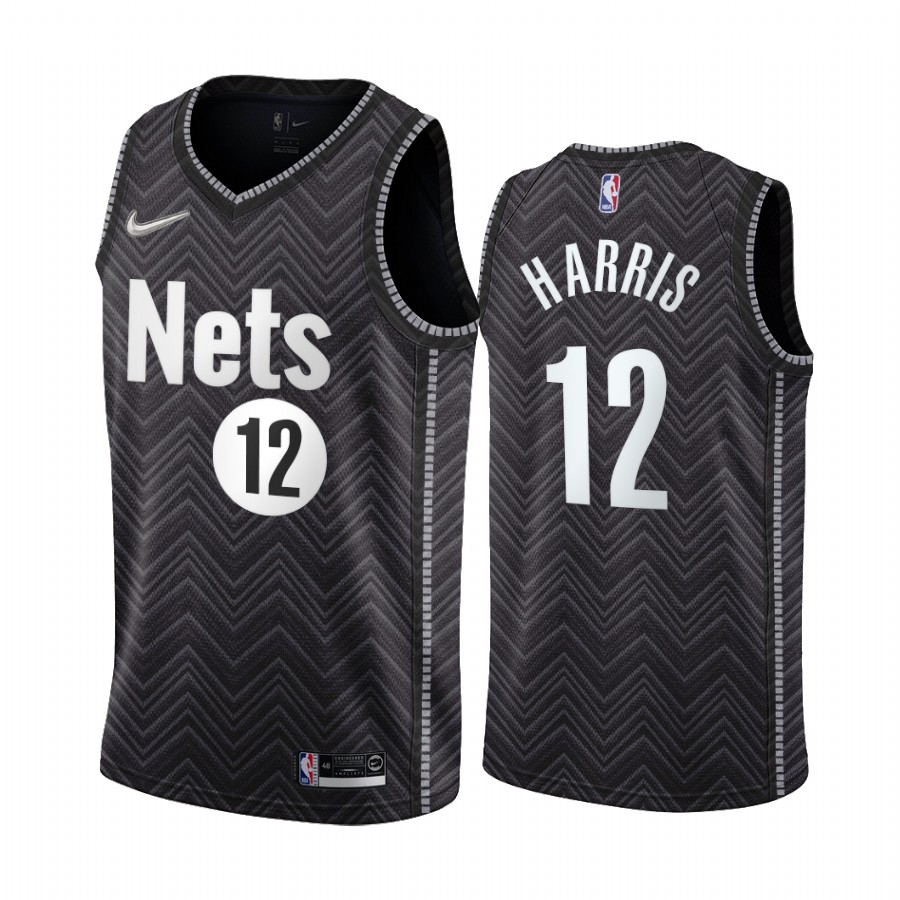 Personalized Brooklyn Nets #12 Joe Harris Black NBA Swingman 2020-21 Earned Edition Jersey