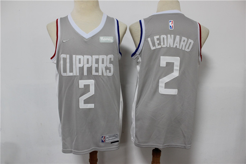 Personalized Clippers 2 Kawhi Leonard Gray 2021 Earned Edition Swingman Jersey