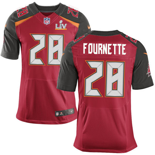 Personalized Tampa Bay Buccaneers #28 Leonard Fournette Red Team Color Men’s Super Bowl LV Bound Stitched NFL Untouchable Elite Jersey
