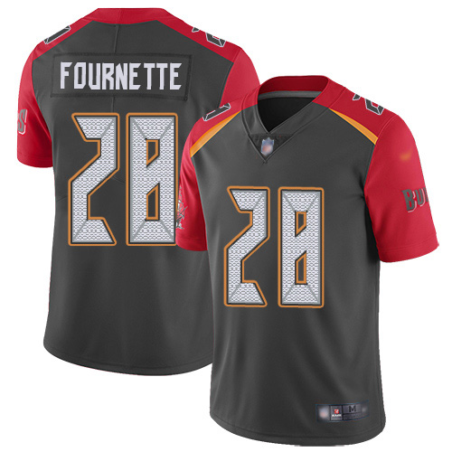 Personalized Tampa Bay Buccaneers #28 Leonard Fournette Gray Men’s Stitched NFL Limited Inverted Legend Jersey