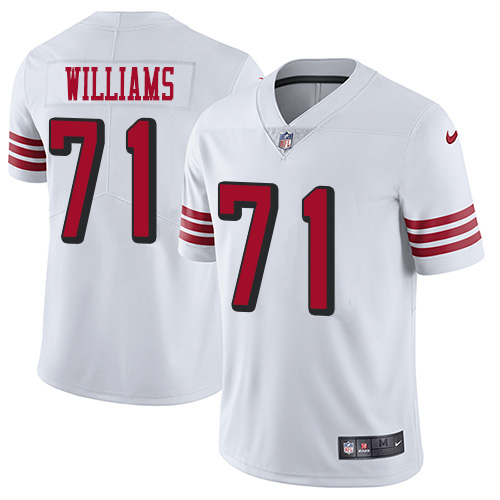 Personalized San Francisco 49ers #71 Trent Williams White Rush Men’s Stitched NFL Untouchable Limited Jersey