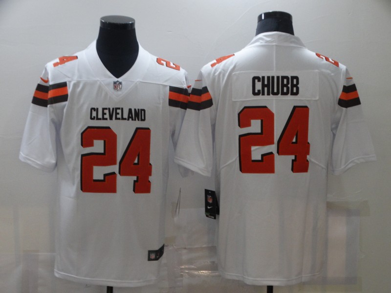 Personalized Browns 24 Nick Chubb White Untouchable Limited Jersey