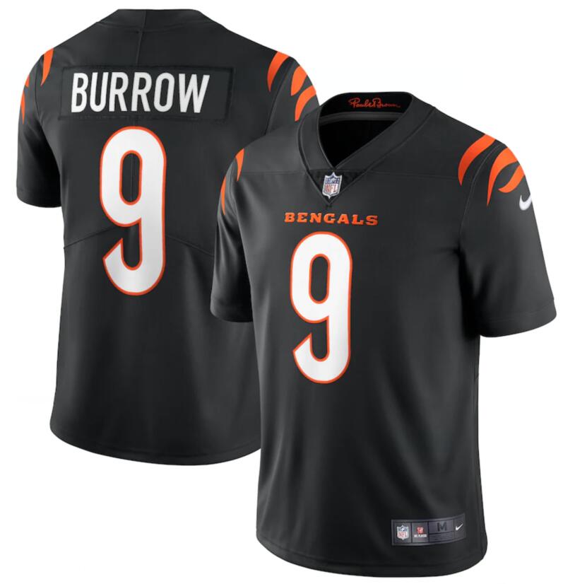 Personalized Bengals 9 Joe Burrow Black Limited Jersey