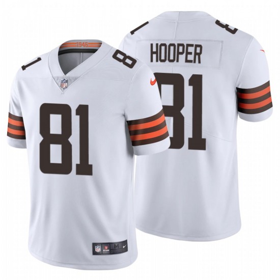Personalized Men’s Cleveland Browns #81 Austin Hooper 2020 NFL Stitched Limited White Jersey