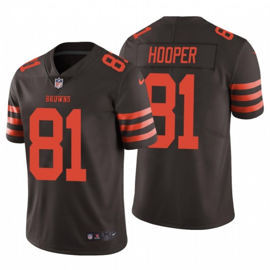 Personalized Men’s Cleveland Browns #81 Austin Hooper NFL Stitched Color Rush Limited Brown Jersey