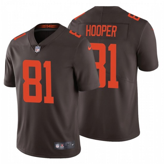 Personalized Men’s Cleveland Browns #81 Austin Hooper 2020 NFL Stitched Alternate Limited Brown Jersey