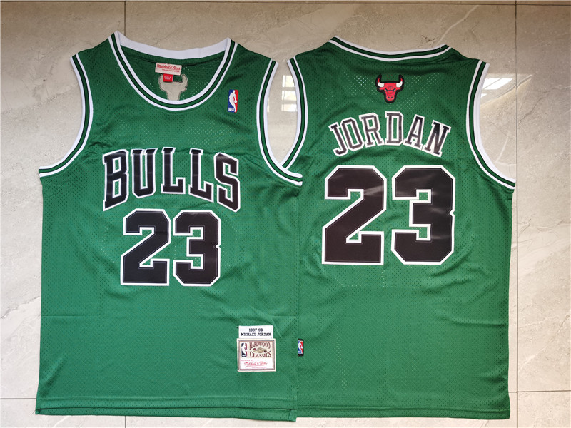 Personalized Bulls 23 Michael Jordan Green 1997 98 Hardwood Classics Swingman Jersey