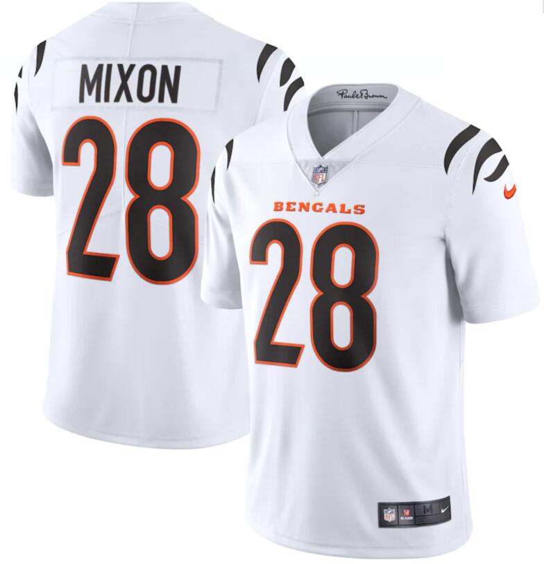 Personalized Bengals 28 Joe Mixon White Limited Jersey