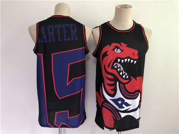 Personalized Men’s Toronto Raptors #15 Vince Carter Black Big Face Throwback Stitched Jersey