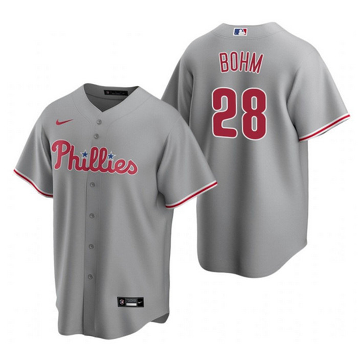 Personalized Philadelphia Phillies #28 Alec Bohm Gray Road Jersey