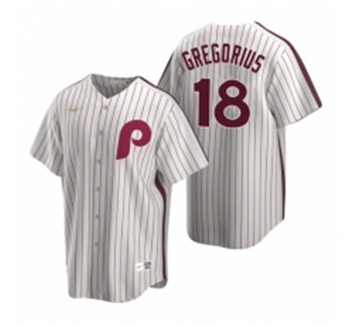Personalized Men’s Philadelphia Phillies 18 Didi Gregorius White Cooperstown Collection Home Stitched Baseball Jersey
