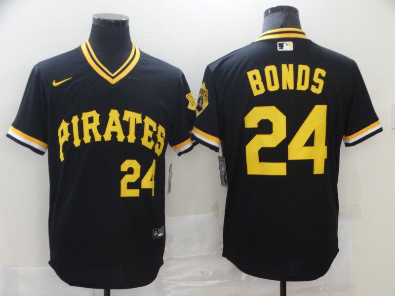 Personalized Men Pittsburgh Pirates 24 Bonds Black Game 2021 MLB Jersey