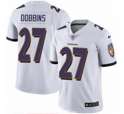 Personalized Ravens 27 J K Dobbins White Men Stitched NFL Untouchable Limited Jersey
