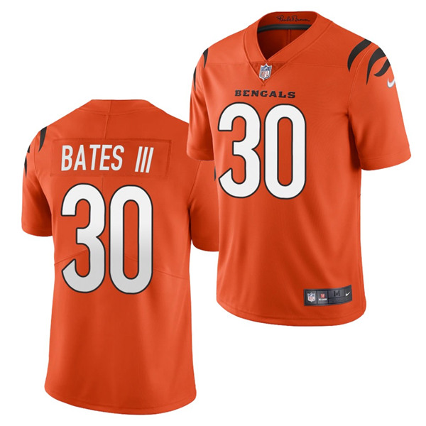 Personalized Men’s Cincinnati Bengals #30 Jessie Bates III 2021 New Orange Untouchable Limited Stitched Jersey