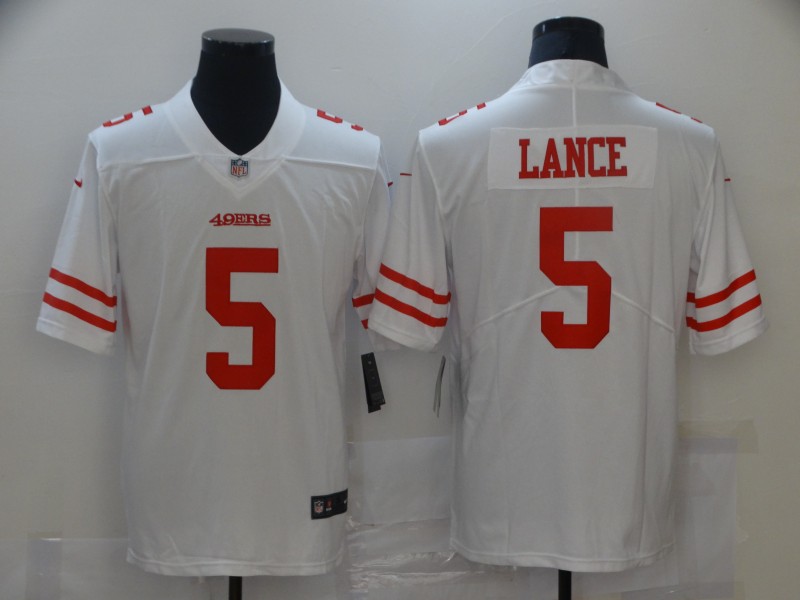 Personalized Men San Francisco 49ers #5 Trey Lance Jersey White 2021 Limited Football