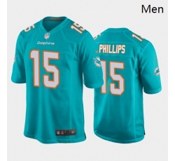 Personalized Men Miami Dolphins #15 Jaelan Phillips Aqua 2021 Draft Jersey