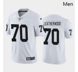 Personalized Men Las Vegas Raiders #70 Alex Leatherwood White Black 2021 Draft Jersey