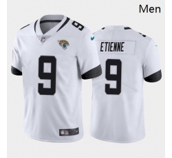 Personalized Men Jacksonville Jaguars #9 Travis Etienne White Blue Black 2021 Draft Jersey