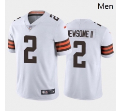 Personalized Men Cleveland Browns #2 Greg Newsome II White Brown 2021 Draft Jersey