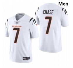 Personalized Men Cincinnati Bengals #7 Ja’Marr Chase White 2021 Draft Jersey