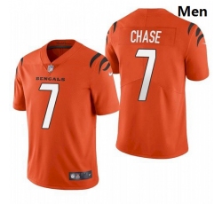 Personalized Men Cincinnati Bengals #7 Ja’Marr Chase Orange 2021 Draft Jersey