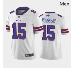 Personalized Men Buffalo Bills #15 Gregory Rousseau White Blue 2021 Draft Jersey