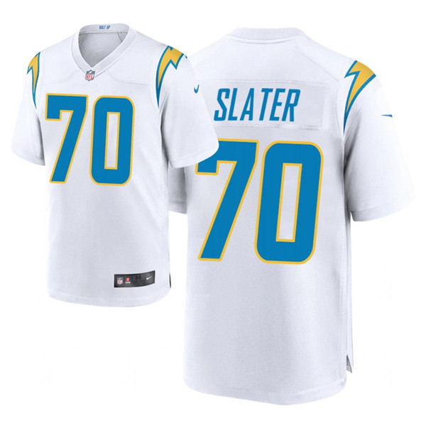 Personalized Men’s Chargers #70 Rashawn Slater 2021 NFL Draft Game Jersey – White