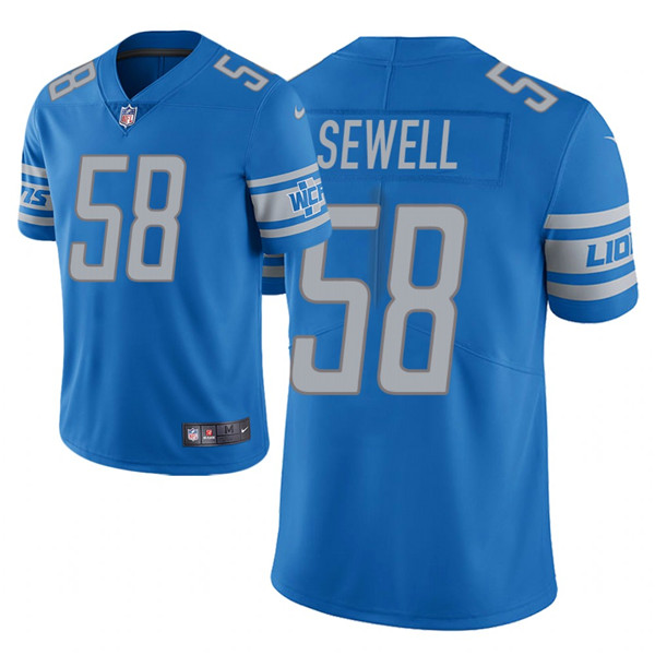 Personalized Men’s Lions #58 Penei Sewell 2021 NFL Draft Limited Jersey – Light Blue