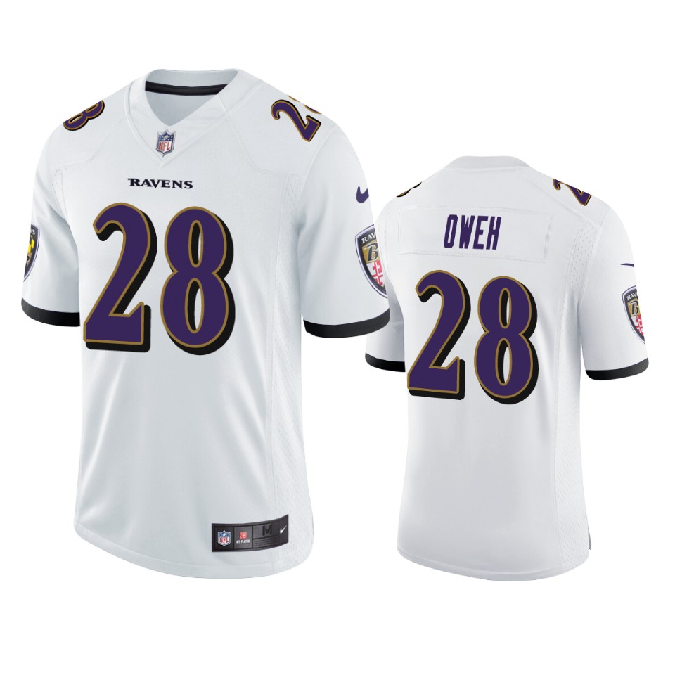 Personalized Men’s Ravens #28 Jayson Oweh White Limited 2021 NFL Draft Jersey