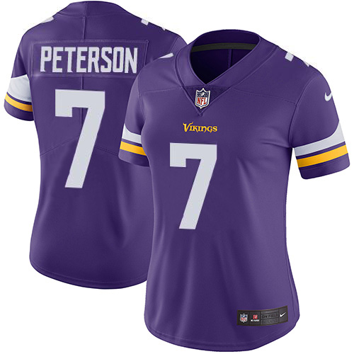 Personalized Women’s Vikings #7 Patrick Peterson Purple Team Color Women’s Stitched NFL Untouchable Limited Jersey