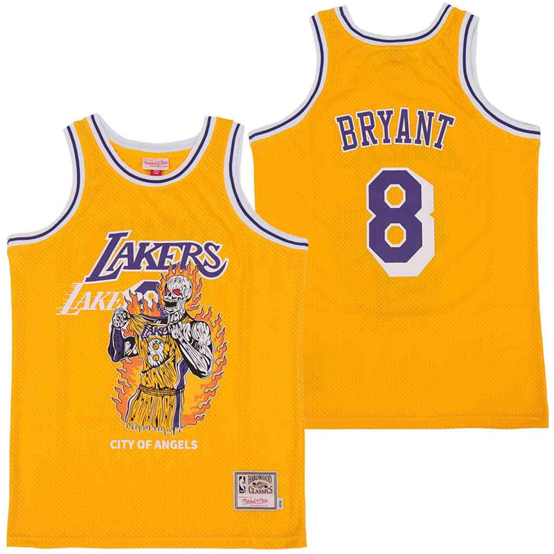 Personalized Men’s Los Angeles Lakers #8 Kobe Bryant skeleton Stitched Jersey
