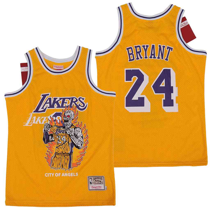 Personalized Men’s Los Angeles Lakers #24 Kobe Bryant skeleton Stitched Jersey