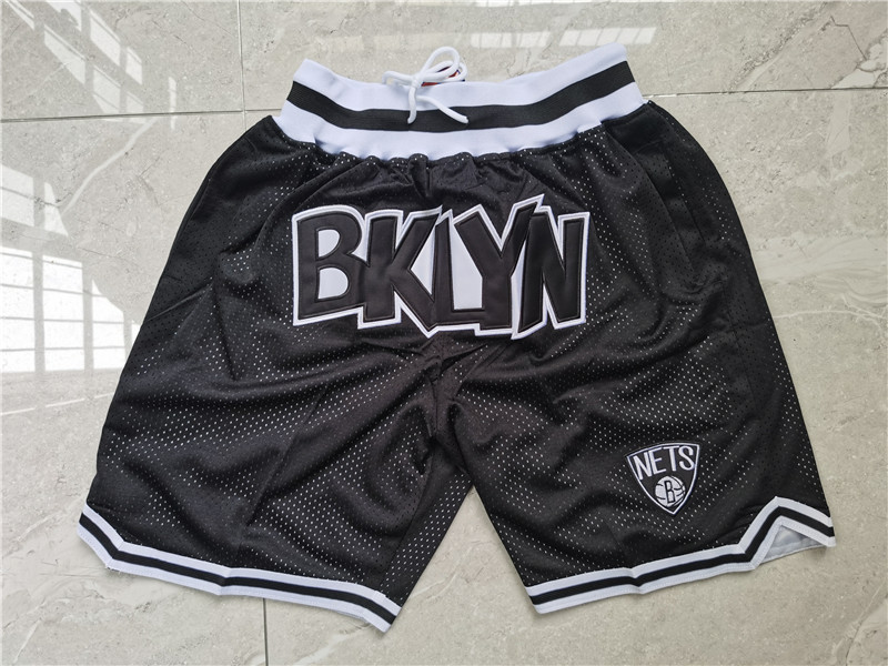 Personalized Nets Teams Black Just Don With Pocket Swingman Shorts