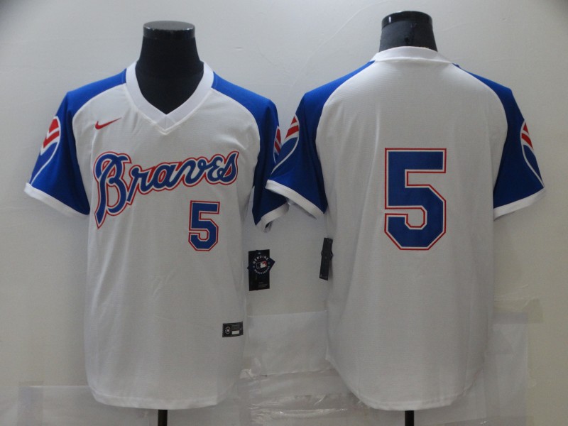 Personalized Braves 5 Freddie Freeman White Turn Back The Clock Jersey