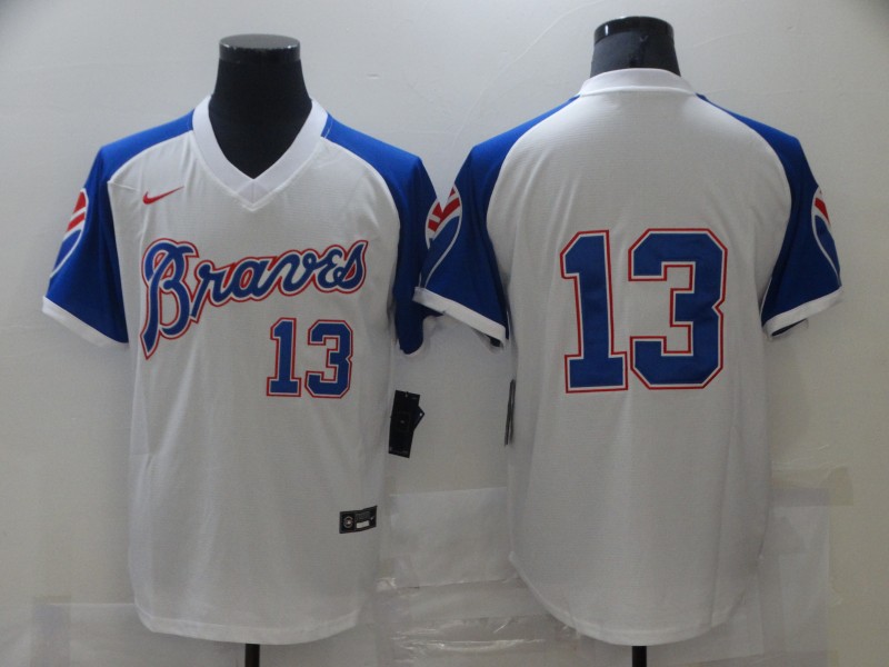 Personalized Braves 13 Ronald Acuna Jr. White Turn Back The Clock Jersey
