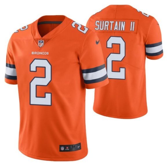 Personalized Men’s Denver Broncos #2 Patrick Surtain II color rush jersey
