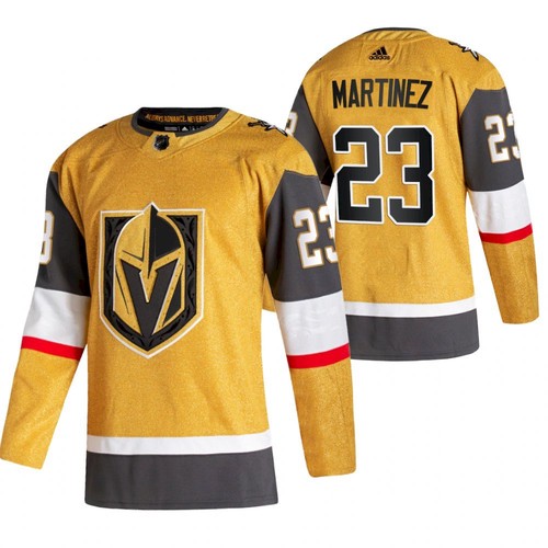 Personalized Vegas Golden Knights #23 Alec Martinez 2020-21 Men Gold Alternate Jersey