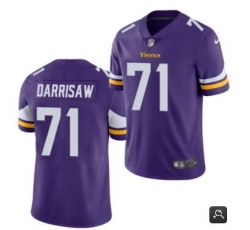 Personalized Men Minnesota Vikings #71 Christian Darrisaw Purple 2021 Untouchable Limited Stitched NFL Jersey
