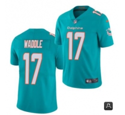Personalized Men Miami Dolphins #17 Jaylen Waddle Aqua 2021 Untouchable Limited Stitched NFL Jersey