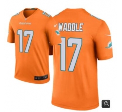 Personalized Men Miami Dolphins #17 Jaylen Waddle Orange 2021 Untouchable Limited Stitched NFL Jersey